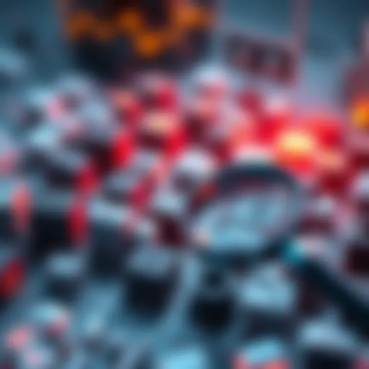 A visual representation showing a downward trend in AI model quality, featuring dull and poorly designed model icons with a magnifying glass symbolizing scrutiny.