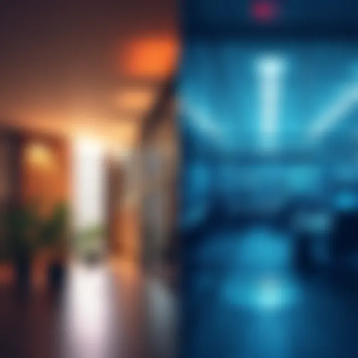 A split image showing a university setting on one side and a tech company office on the other, representing the shift from academic research to industry advancements in machine learning.