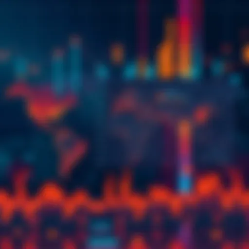 A visualization of deep learning techniques applied to global forecasting models, featuring a world map and data graphs.