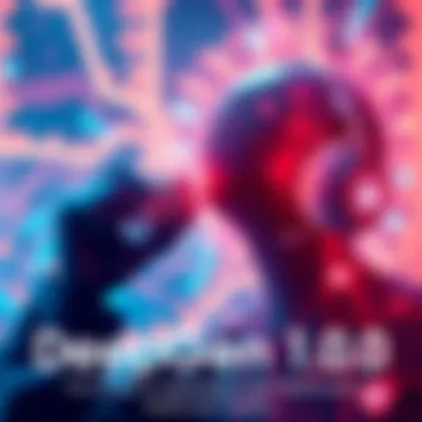 DeepGen 1.0 Model Overview Illustration showing the DeepGen 1.0 model handling different types of data inputs like text, images, and audio.