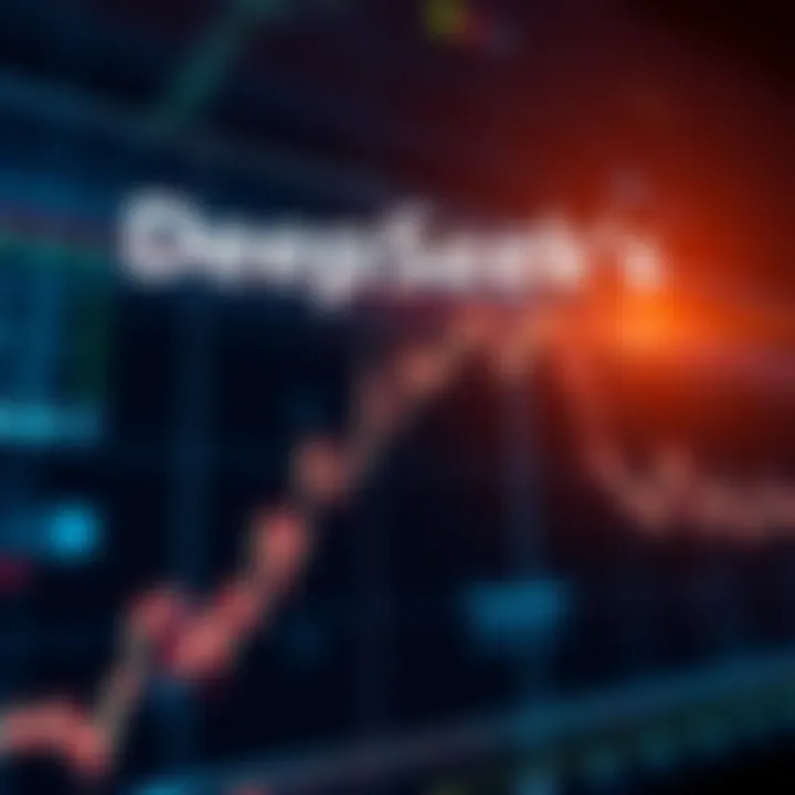 A stock market chart showing a sharp drop, symbolizing DeepSeek's decline and investor concern.