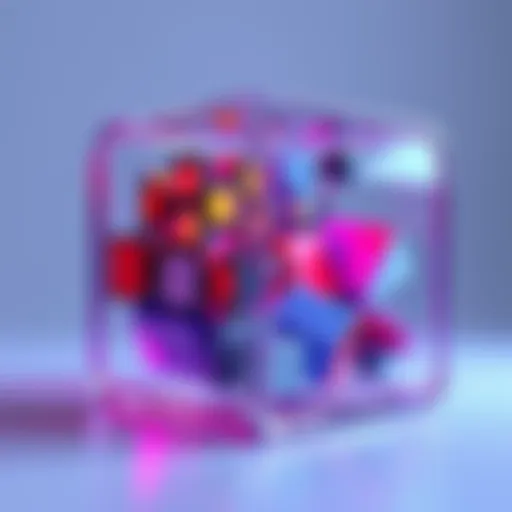 A 3D representation of a Default Cube showcasing its features and applications in different sectors.