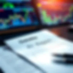 A close-up of a report document with financial graphs and AI elements in the background, highlighting the debate over AI's role in financial reporting.
