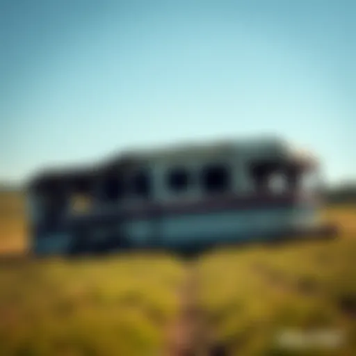Destroyed trailer in a field A dismantled trailer lying in a grassy field, showing signs of wear and tear