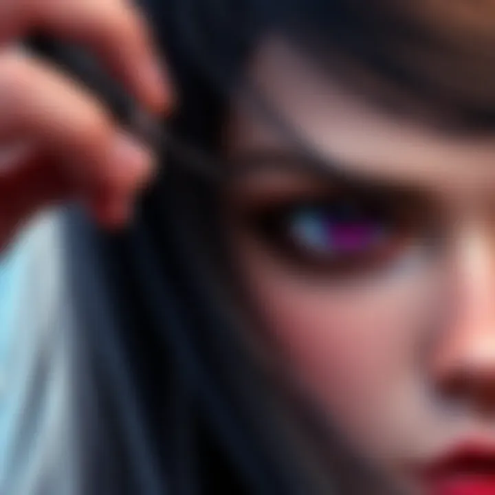 A digital artist adding realistic hair strands to a character with clear definition, showing various techniques to enhance hair without adjusting opacity.