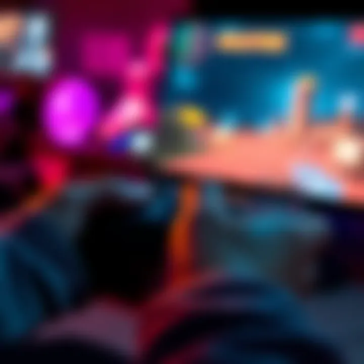 A close-up view of a player's hands on a game controller, highlighting subtle visual elements on the screen that enhance the gaming experience.