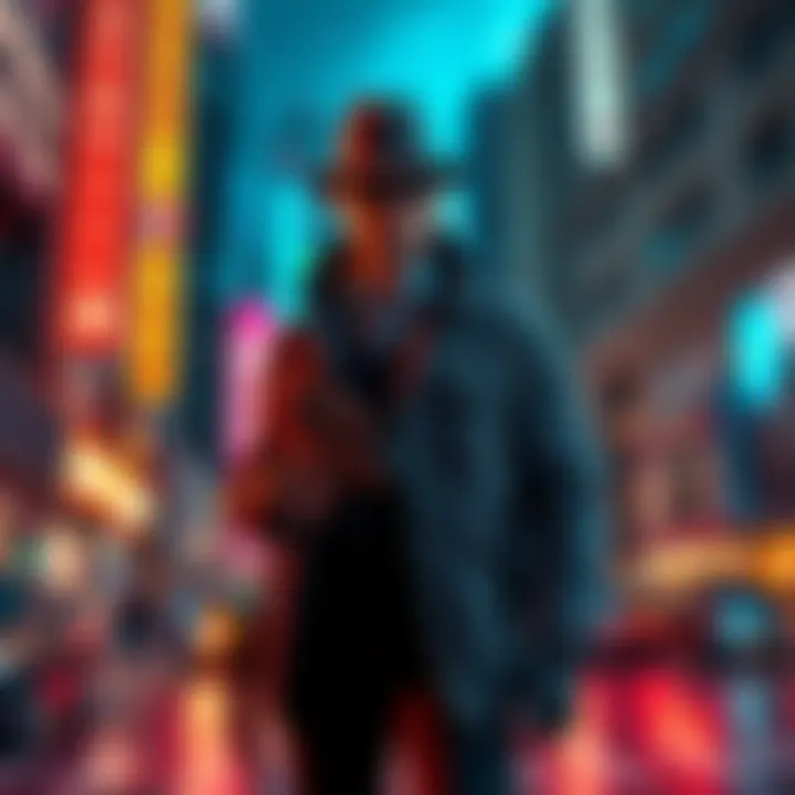 Detective Z stands confidently on a bustling city street, equipped with modern crime-solving gadgets, ready to tackle challenges in 2026.