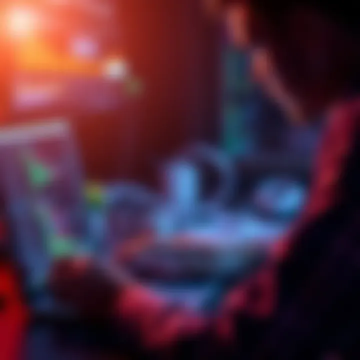 Developer analyzing code on a laptop to update an old iOS app