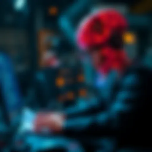 A developer collaborates with an AI assistant to write code, highlighting the partnership between human creativity and technology.