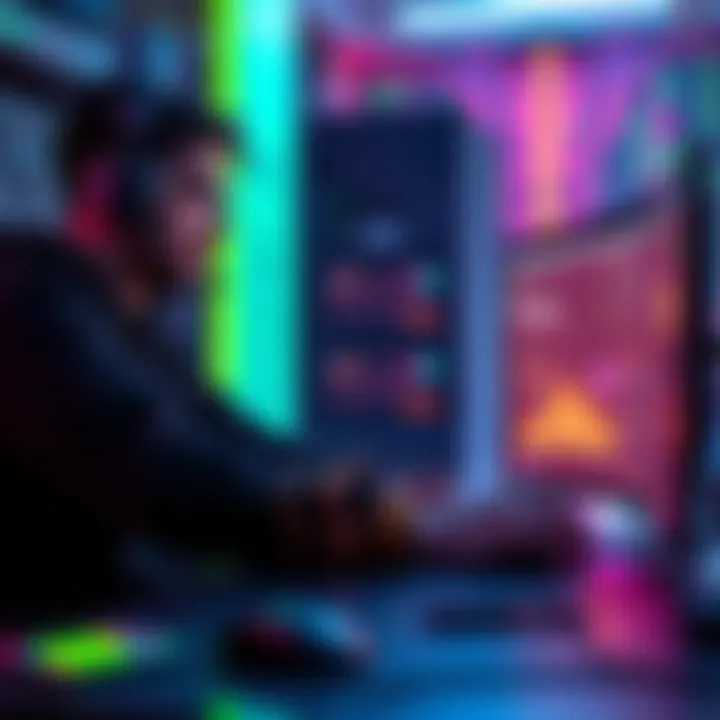 A game developer focused on coding and designing the physics-based puzzle game Attrax on a computer