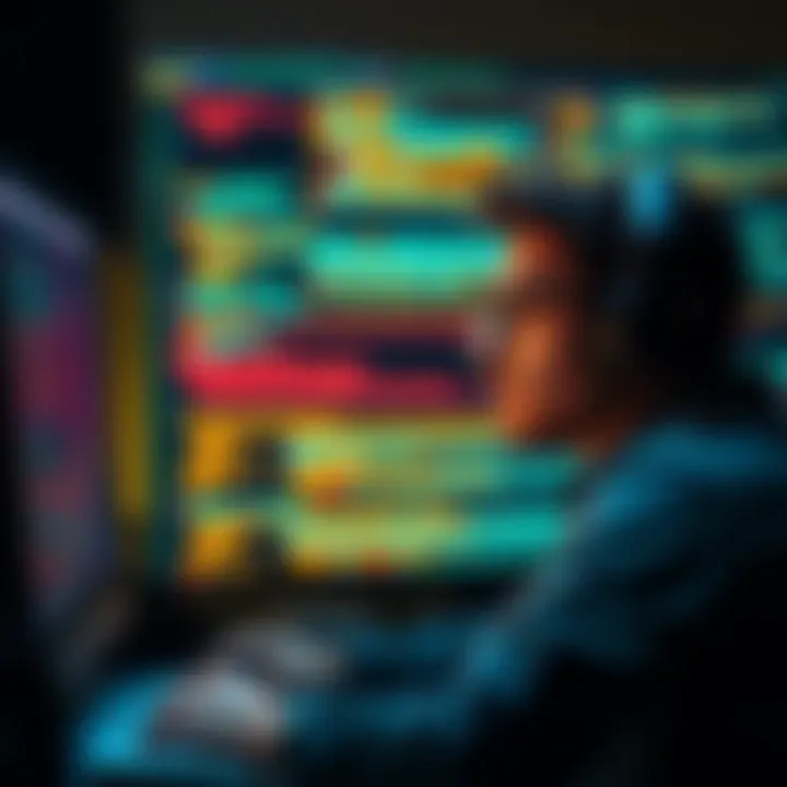 A software developer looking frustrated while staring at a computer screen filled with error messages, symbolizing the challenges of adding new features in coding.