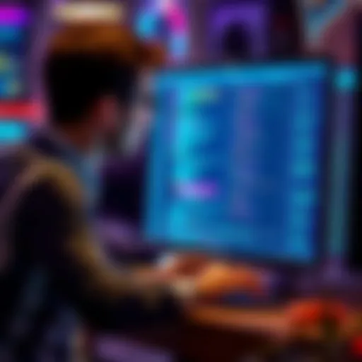 A software developer focused on a computer screen filled with code, reflecting on debugging challenges after project completion.
