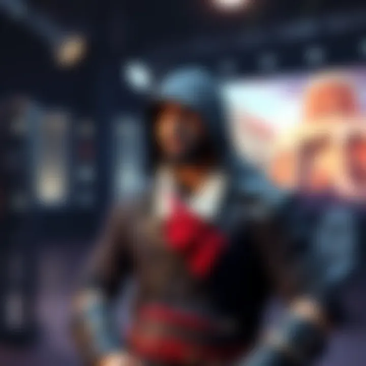 The creator of Assassin's Creed, Desilets, discusses game development decisions in front of a studio backdrop