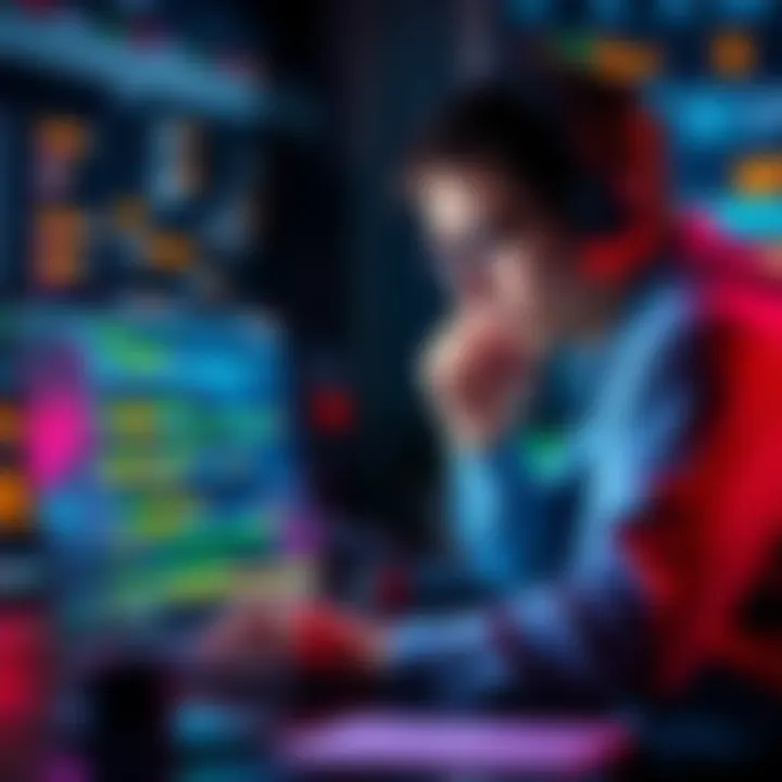 A developer looks frustrated while working on a laptop with AI coding tool on the screen, showing code errors.