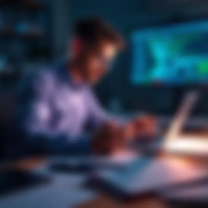 A developer evaluates the performance of an AI application on a laptop, surrounded by notes and coding tools.