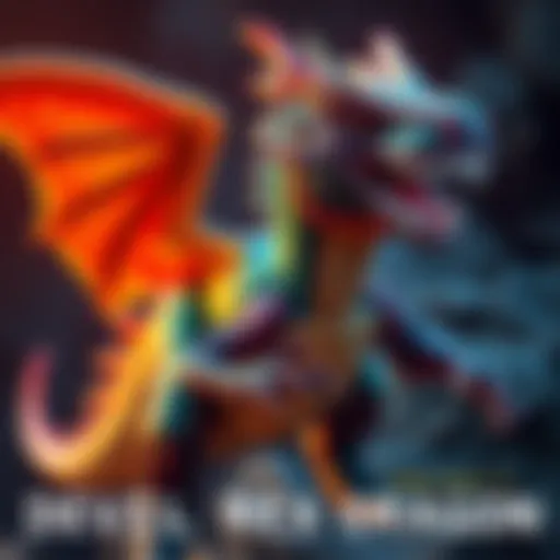 A creative depiction of the Devil Rex, a dragon-themed T-Rex with vibrant scales and fierce features, showcasing its unique design in a dynamic pose.