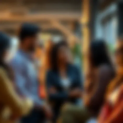 A group of diverse people sharing contrasting views in a discussion, illustrating the concept of challenging conventional beliefs.