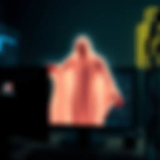 A ghostly figure representing a digital entity, partially translucent, emerging from a computer screen, symbolizing the unsettling influence of technology on reality.