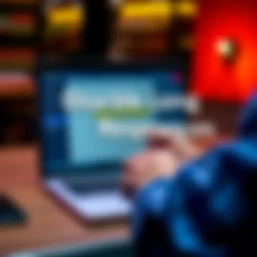 A person adjusting settings on a laptop with a chatbot interface on the screen, showing options to shorten replies.