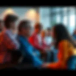 A group of disabled people actively engaged in a discussion, emphasizing their voices and opinions in a respectful manner.