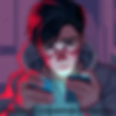 A person looking frustrated while using a chat application on their phone, depicting dissatisfaction with poor communication features.