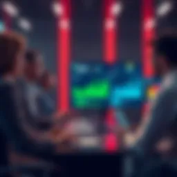 Experts in a meeting discussing the future of Artificial General Intelligence with charts and graphs on a screen