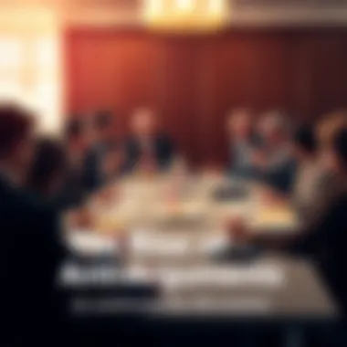A group of people engaged in a heated discussion around a table, with expressive gestures showing differing opinions.