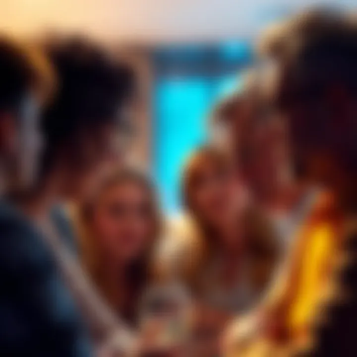 A group of people engaged in a conversation, showcasing facial expressions of confusion and frustration, highlighting short-term memory challenges.