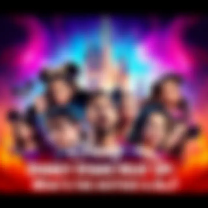 A collage of popular Disney stars showcasing their charm and appeal with vibrant backgrounds