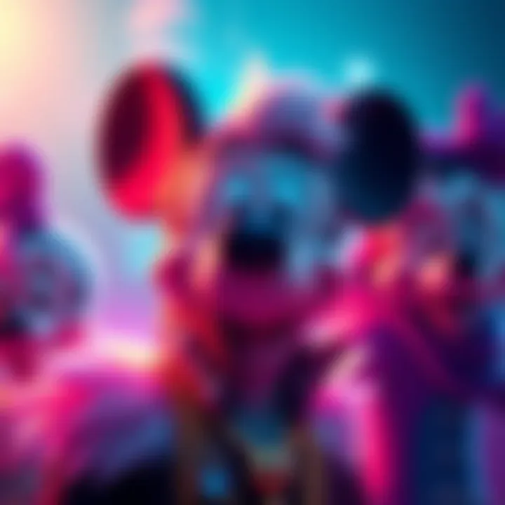 A collection of vibrant portraits featuring beloved Disney characters in artistic styles.