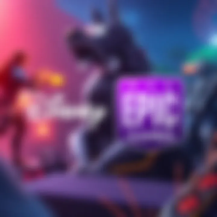 Disney and Epic Games logos side by side with a gaming background