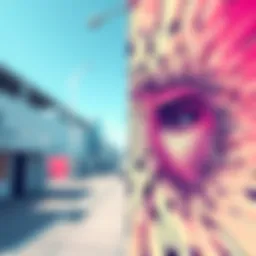 An illustration showing a clear image on one side and a distorted version on the other side, highlighting the effects of local upscaling tools.