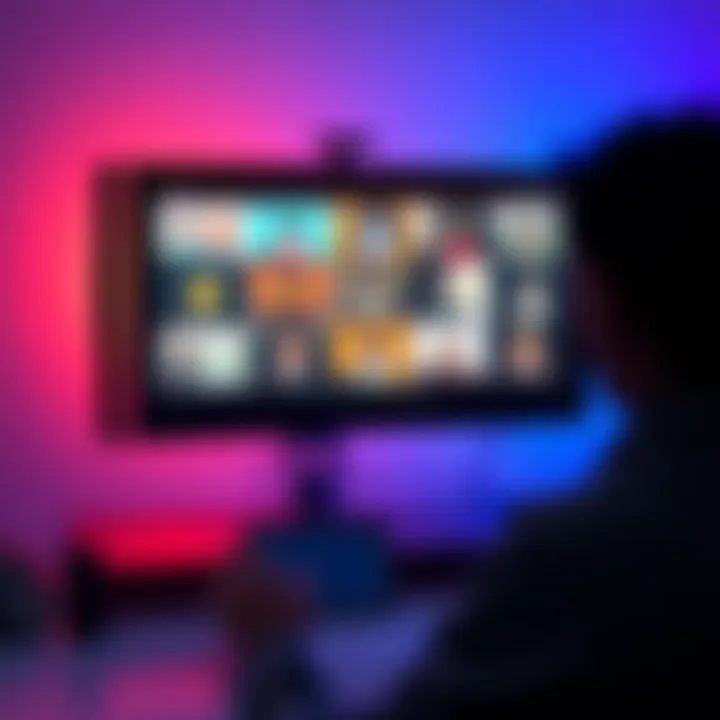 A person looking at a computer screen displaying various AI discussion boards with diverse viewpoints.