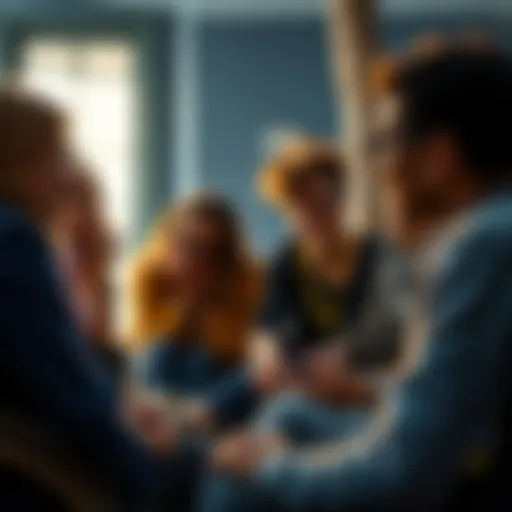 A diverse group of people engaged in a conversation about disability and inclusion, with a focus on raising awareness about ableism.