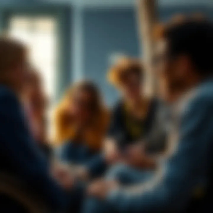 A diverse group of people engaged in a conversation about disability and inclusion, with a focus on raising awareness about ableism.