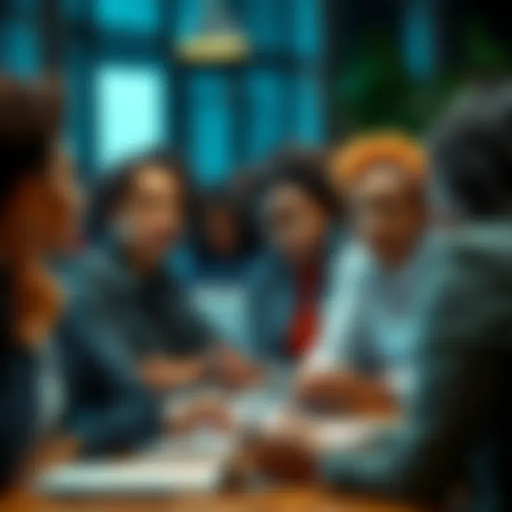 A group of diverse job seekers discussing hiring practices affecting their chances of employment