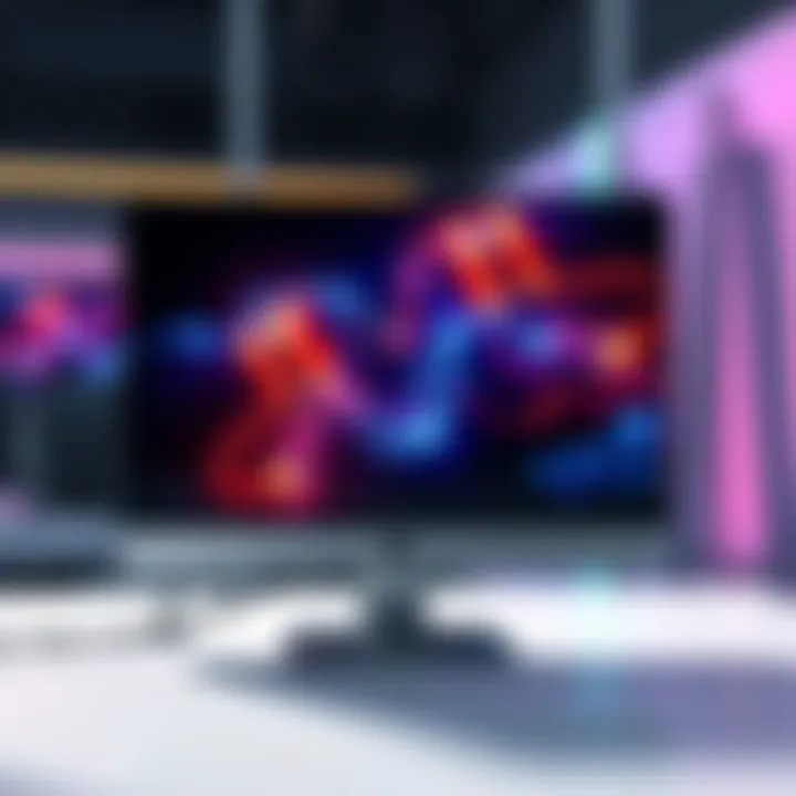 A computer screen showcasing enhanced video and image quality with DLSS 5 technology, highlighting sharp details and vibrant colors.
