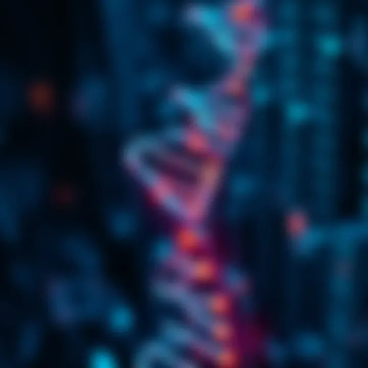 A visual representation of a DNA-based computer demonstrating 100-bit calculations with strands of DNA working together, without using electricity.