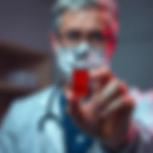 A doctor showcases a vial of a drug intended to revitalize blood, emphasizing its potential benefits for older adults.