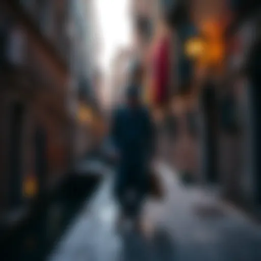 A mysterious doctor walks through the narrow streets of Venice, surrounded by old buildings and canals.