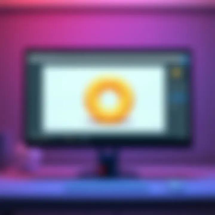 A computer screen showing the Blender interface with a donut model missing its floor texture during rendering.