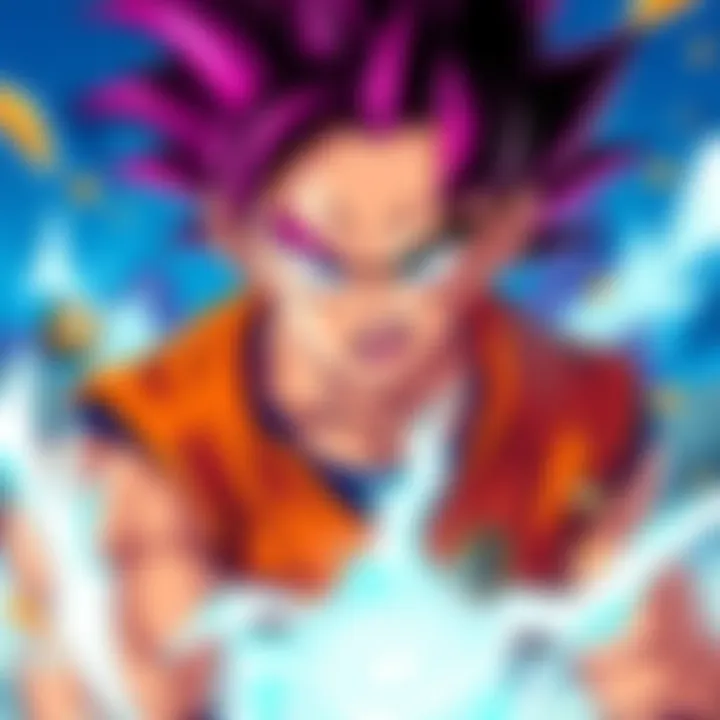 An original character inspired by Dragon Ball with vibrant colors and dynamic pose