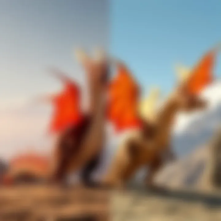 Side-by-side comparison of dragon size charts created by ChatGPT and Claude, featuring dragons from House of the Dragon.