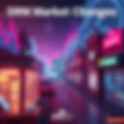 A graphic showing rising costs and hourly pricing in the DRAM market, with small businesses in the background facing challenges.