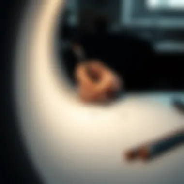 An artist carefully drawing a perfect circle on a curved surface with a pencil.