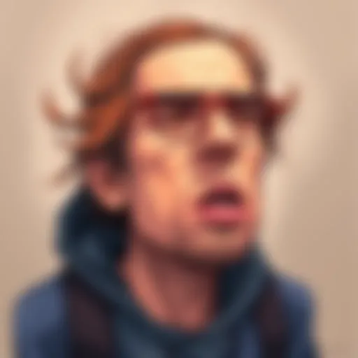 A person is shown in a cartoonish style, exaggeratedly negative and inappropriate, symbolizing online conflict.