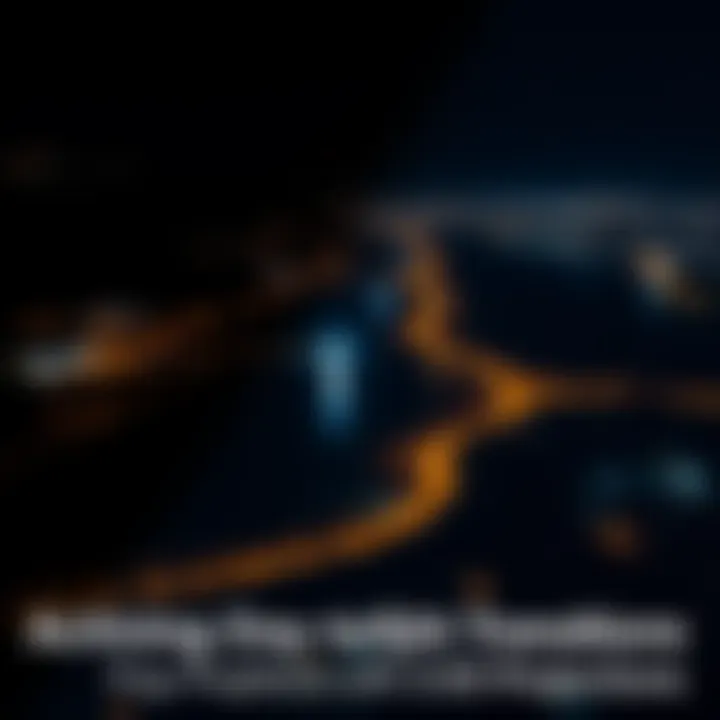 A drone image showing a clear transition of a landscape from daylight to evening, utilizing projection techniques.