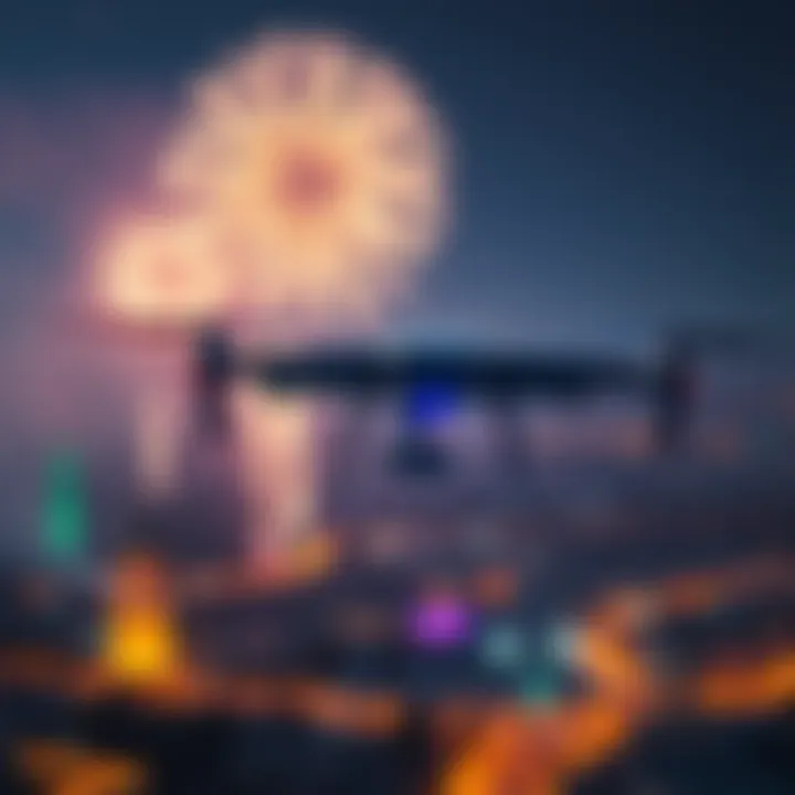 Drone monitoring fireworks A drone flying over a California city while monitoring illegal fireworks use