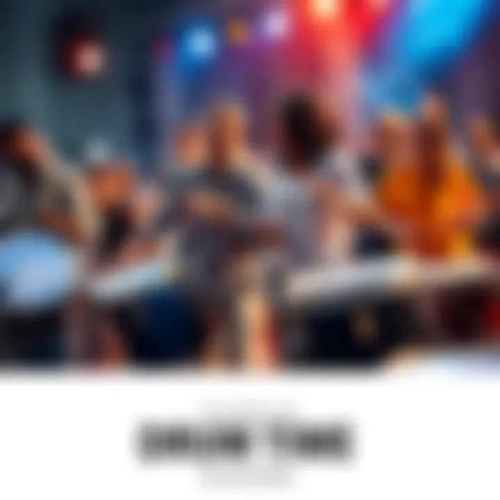 A group of enthusiastic drummers performing together, showcasing their passion for rhythm and community spirit.