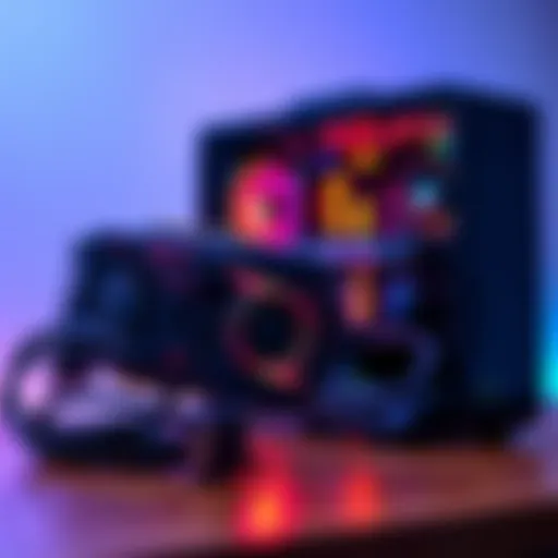 A computer with two graphics cards installed, showcasing the primary 8GB card and the powerful 5090 card side by side.